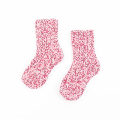Skarpetki zimowe dziecięce wełna merino 99% – ciemny róż – ciepłe, antybakteryjne