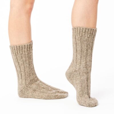 Grube skarpety z wełny Merino Beżowe