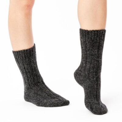 grube skarpety z wełny merino czarne