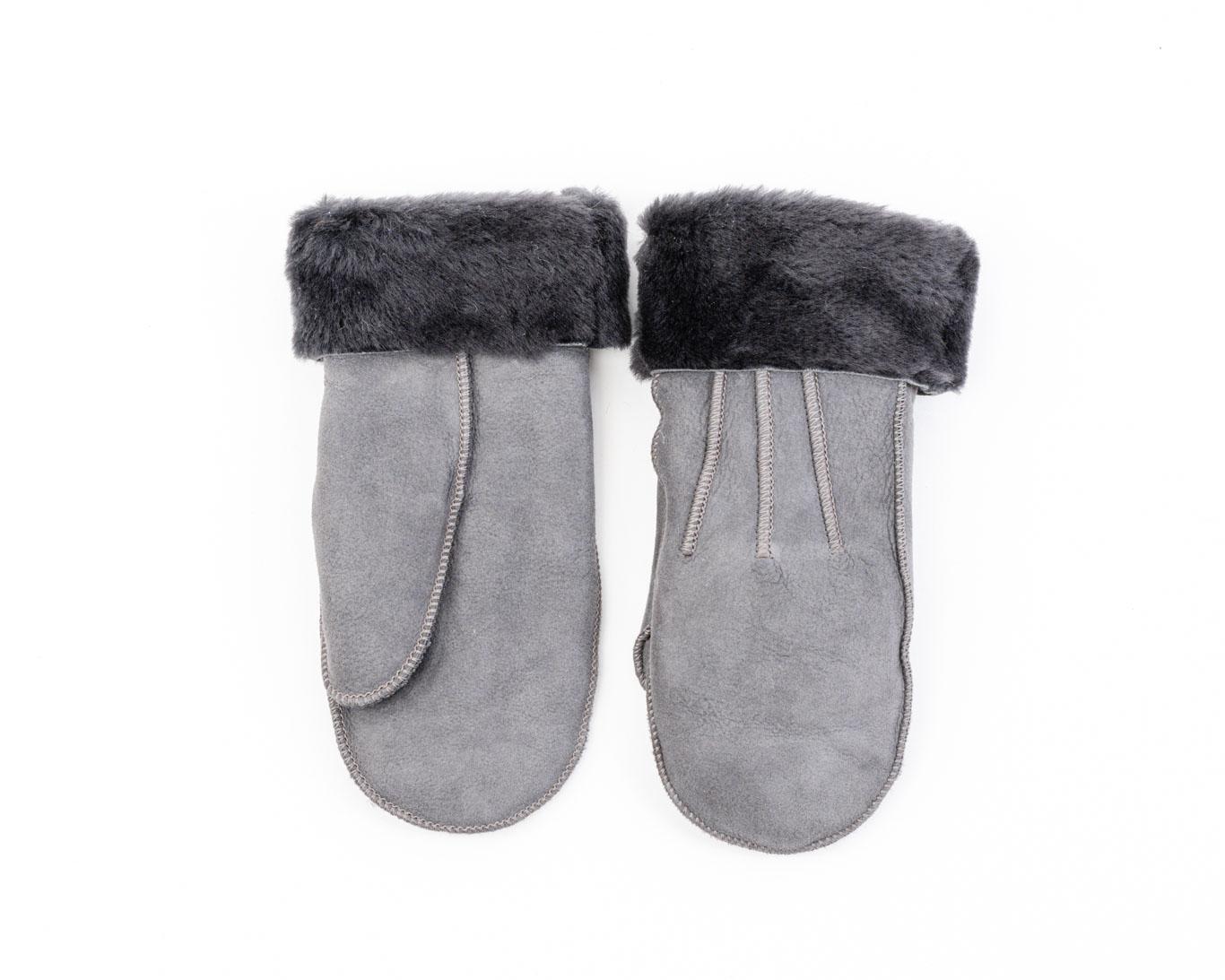 Skórzane rękawice jednopalczaste Popiel