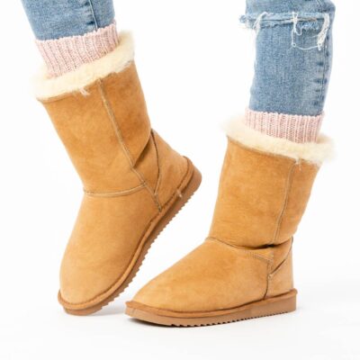 Wysokie ocieplane buty skórzane