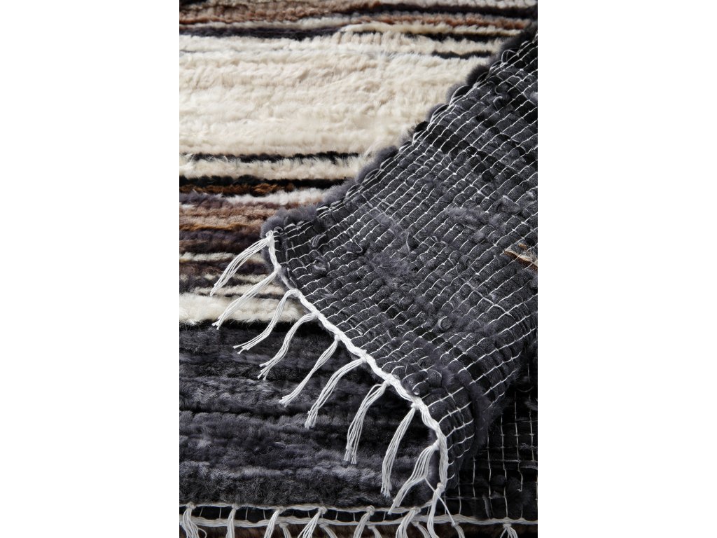 Zestaw - Dywan - Narzuta ze skóry owczej - Szaro/Beżowy - obrazek 3