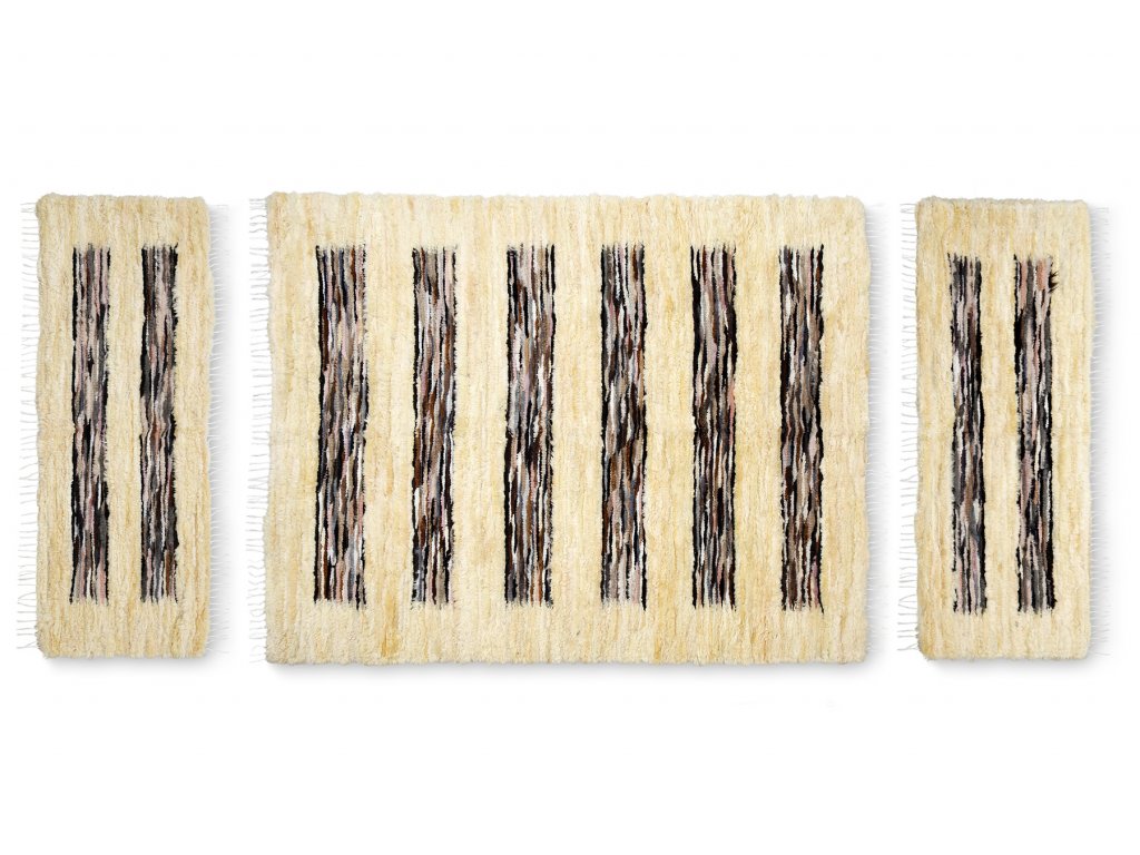 Zestaw - Dywan - Narzuta ze skóry owczej - Beżowo/Brązowy - obrazek 2