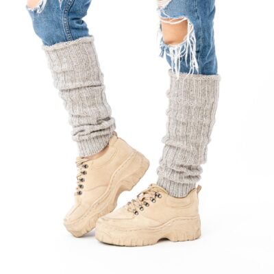 Ocieplacze na łydki z Wełny Alpaki - Szare