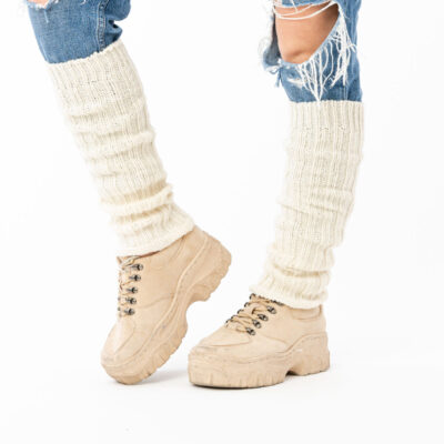 Ocieplacze na łydki z Wełny Alpaki - Białe