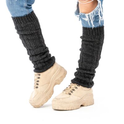 Ocieplacze na łydki z Wełny Alpaki - Czarne