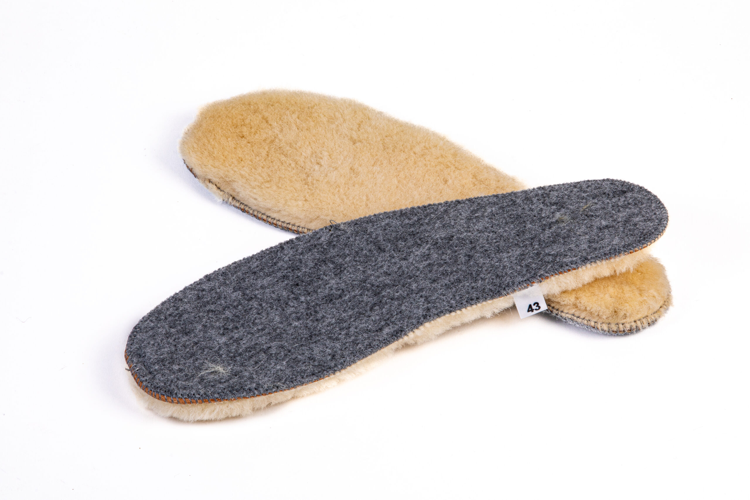 Wkładki do Butów ze Skóry Owczej - jasny beż - obrazek 2