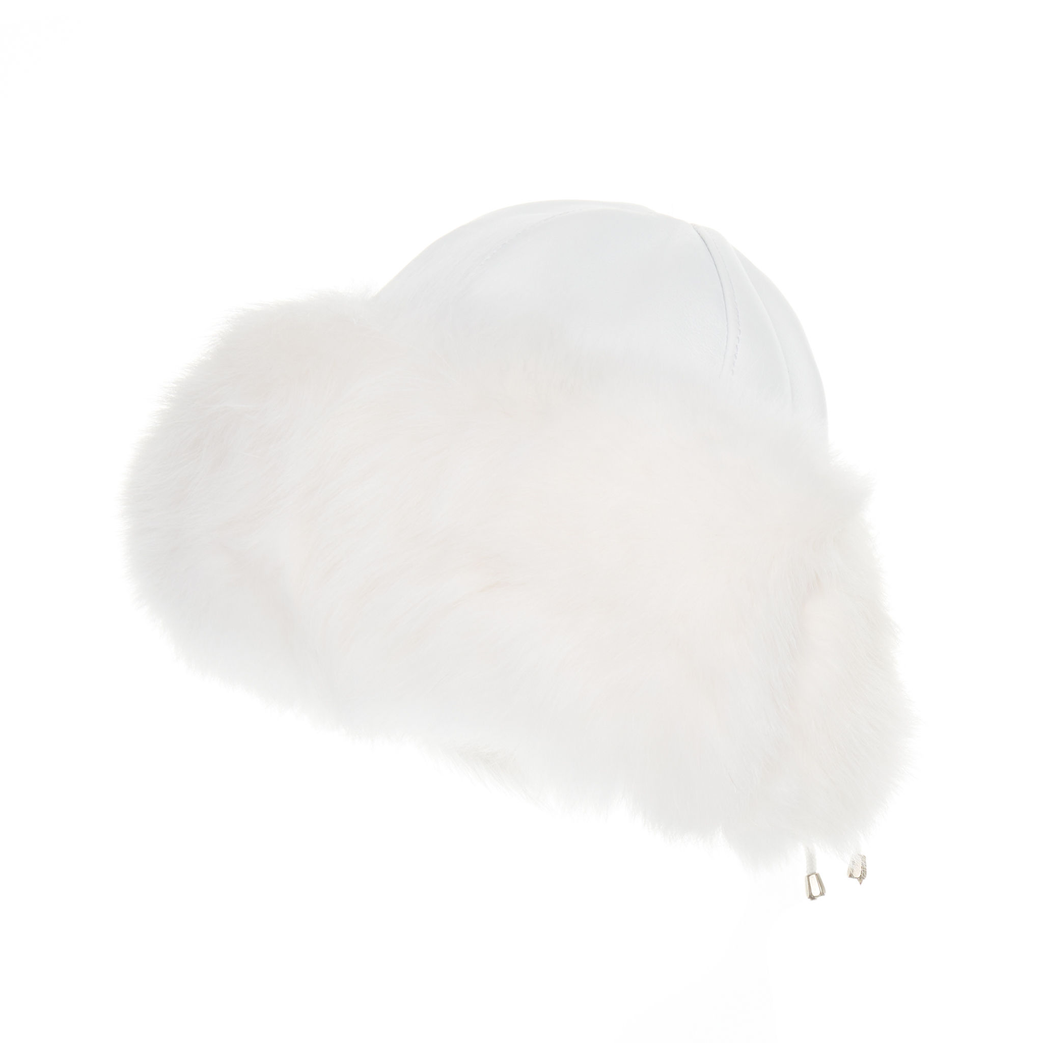 Biały Toczek ze skóry i futra fińskiego