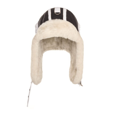 Brązowa Czapka Pilotka ze skóry