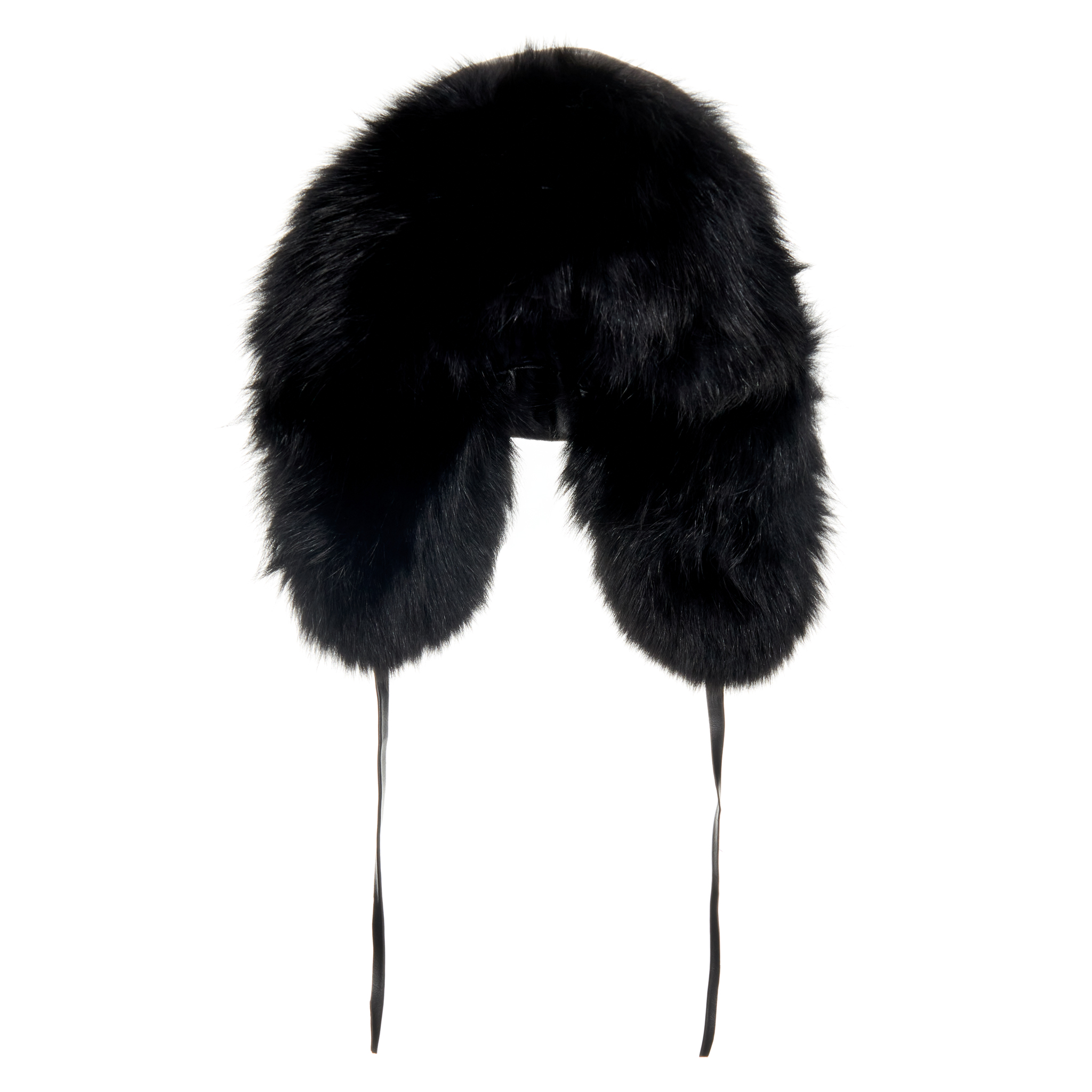 Czarna Uszanka ze skóry i futra