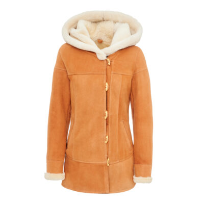 Brązowy Kożuch Damski Naturalny - Eliza