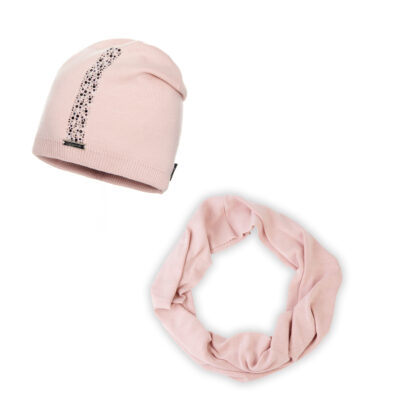 Różowa Czapka i Komin z Wełny