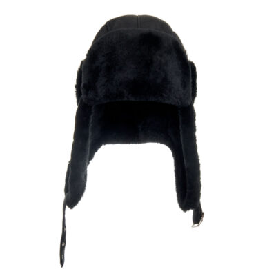 Skórzana Uszanka z Naturalnej Skóry Czarna