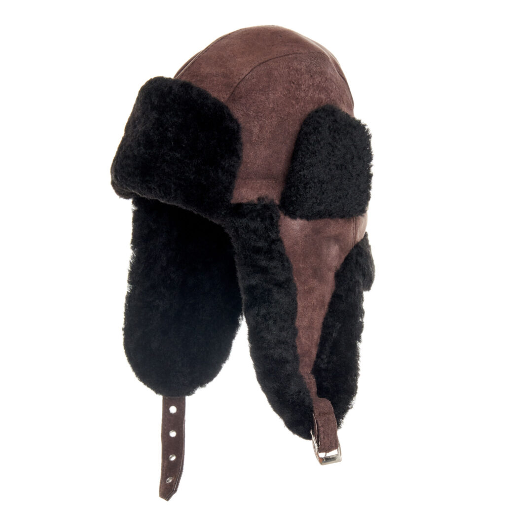 Uszanka z Naturalnej Skóry Brązowa