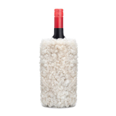 Biały Wine cooler ze Skóry Owczej