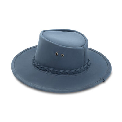 Niebieski Kapelusz skórzany