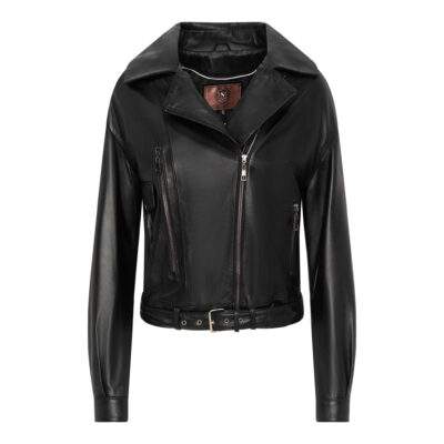 Czarna Kurtka Damska Skórzana Ramoneska - VICTORIA 01