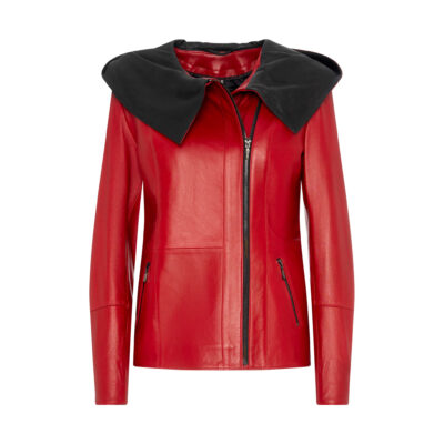 Damska Kurtka Skórzana z Kapturem i Ocieplaczem - MAJA