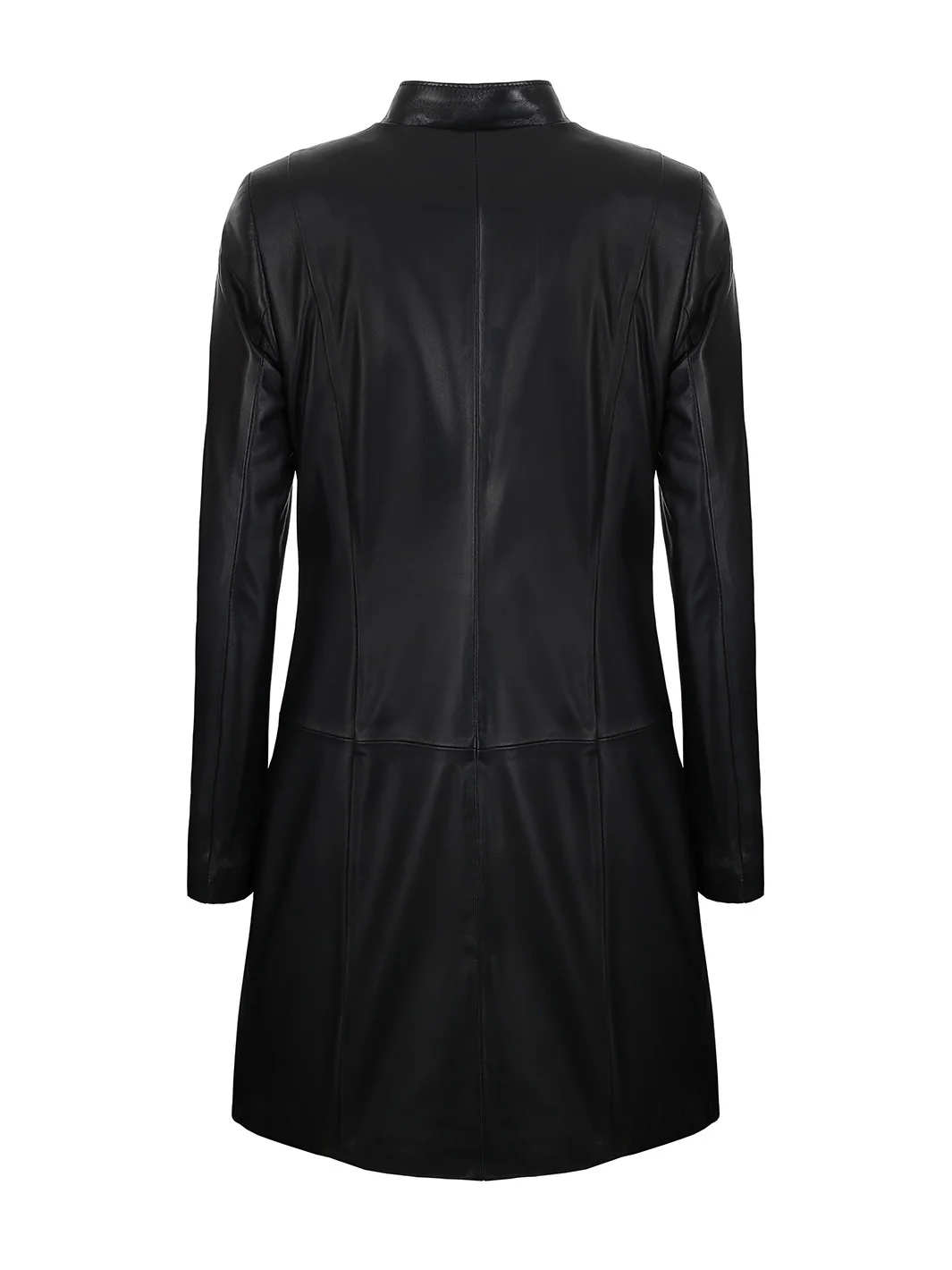 Lekki Czarny Damski Płaszcz Skórzany - ANABEL