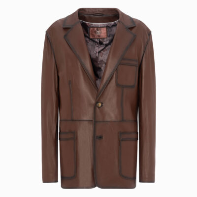 Marynarka skórzana brązowa - MARS 01