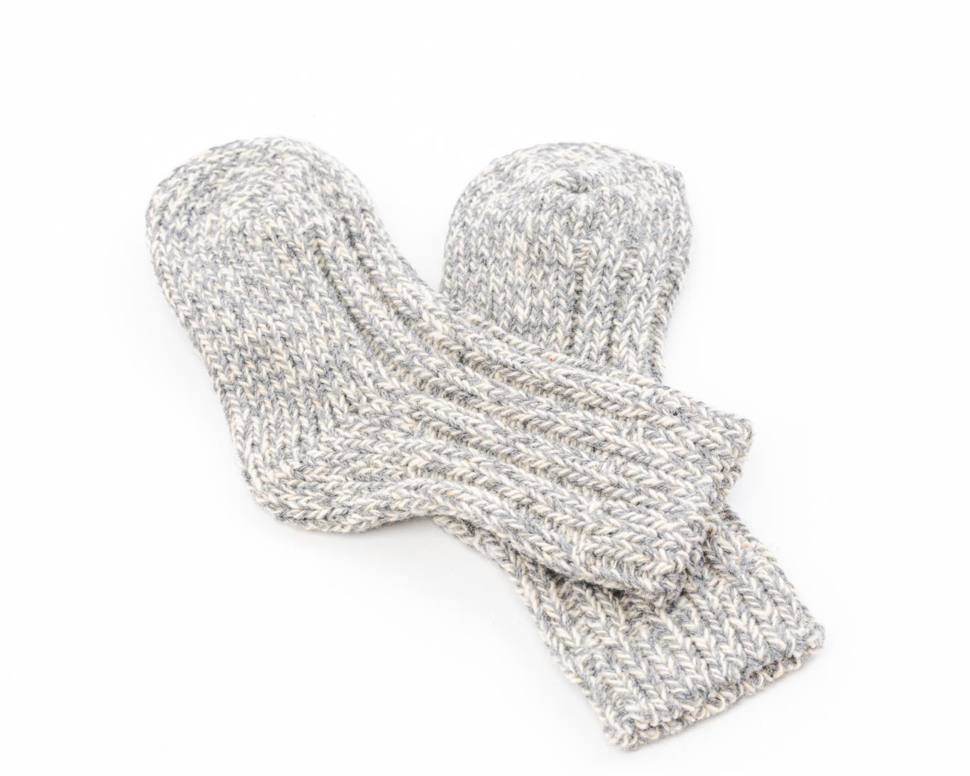 Skarpetki zimowe dziecięce wełna merino 99% - szary melanż, ciepłe, antybakteryjne - obrazek 2