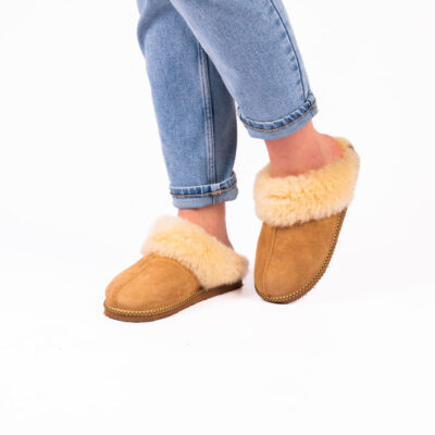 Klasyczne Kapcie Damskie z Futerkiem i Naturalnej Skóry – Lola