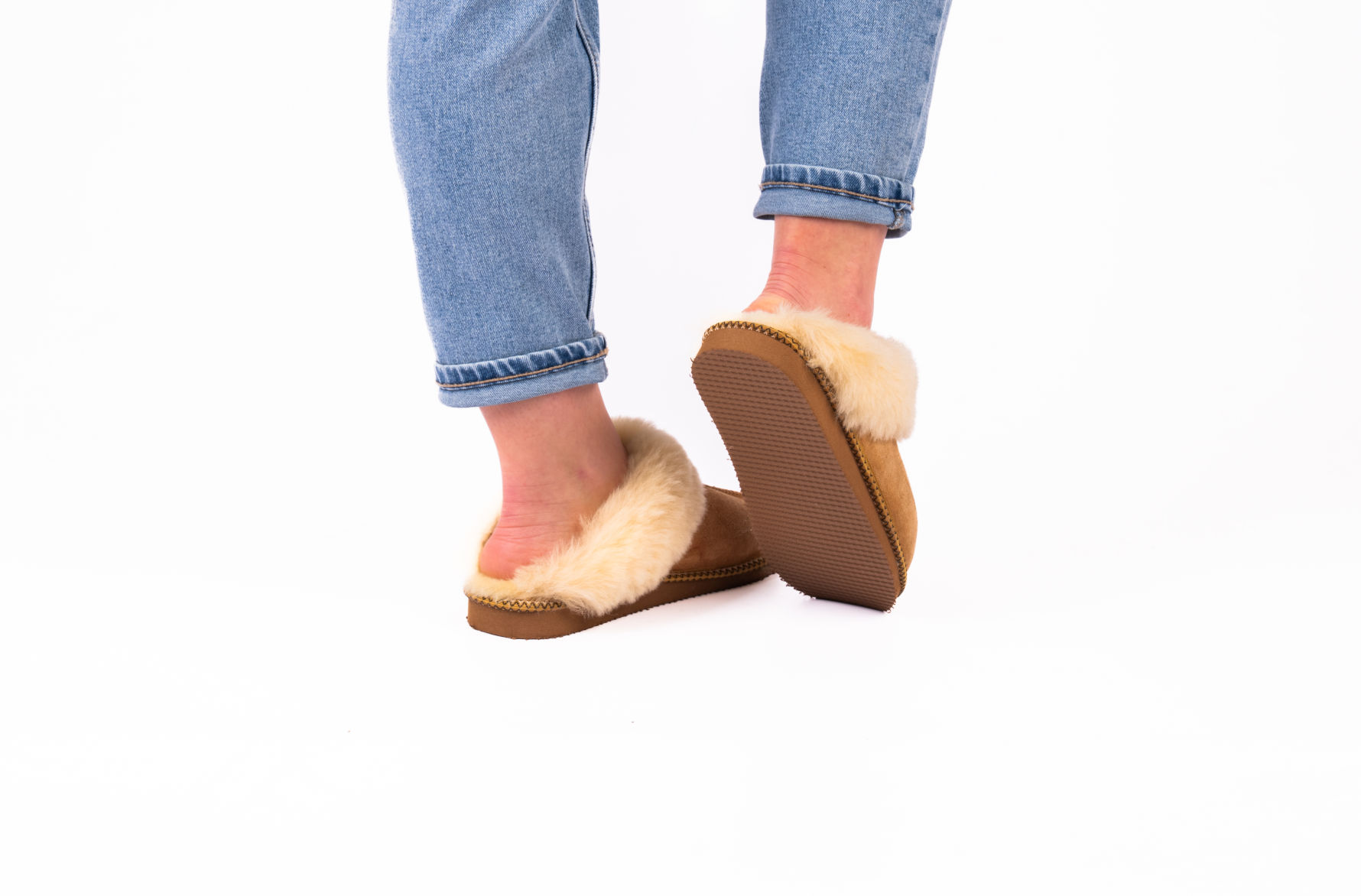 Klasyczne Kapcie Damskie z Futerkiem i Naturalnej Skóry – Lola