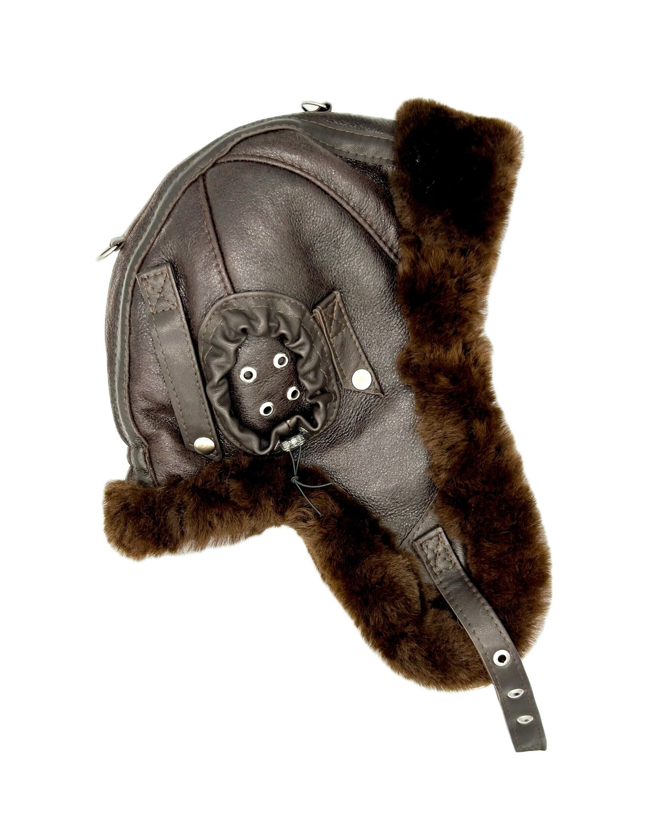 Ciemnobrązowa czapka pilotka Maverick