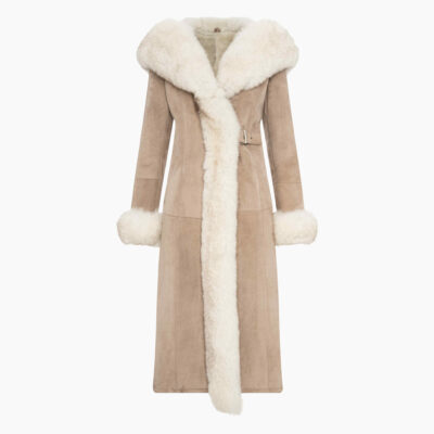 Długi Damski Kożuch z Naturalnej Skóry - Margaret